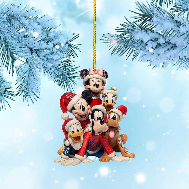 Mickey Mouse Weihnachtsbaumanhänger aus Kunststoff in Mehrfarbig als Deko-Ornament für Baum oder Auto - Bild 1