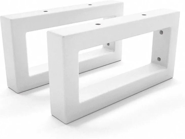 HEVVA Waschtischhalterung RHEIN 2er Set Weiß matt aus Metall, Höhe: 10 cm, Tiefe: 20 cm - Bild 1
