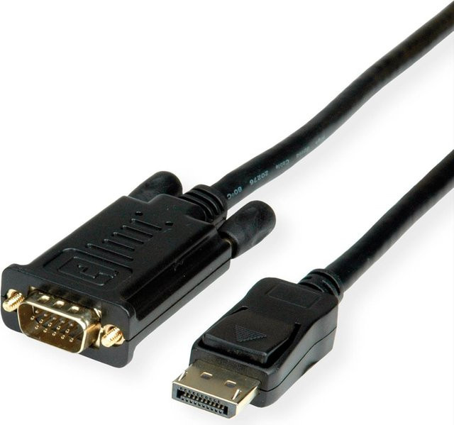 ROLINE Videokabel-Adapter VGA D-Sub auf DisplayPort in Schwarz, Länge: 5 m - Bild 1