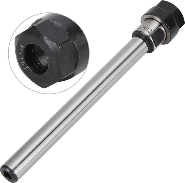 Spannzangenhalter ER11A100L(C10) aus Chrom-Molybdän-legiertem Stahl, gerade Verlängerungsstange, Farbe: Grau/Silber - Bild 1