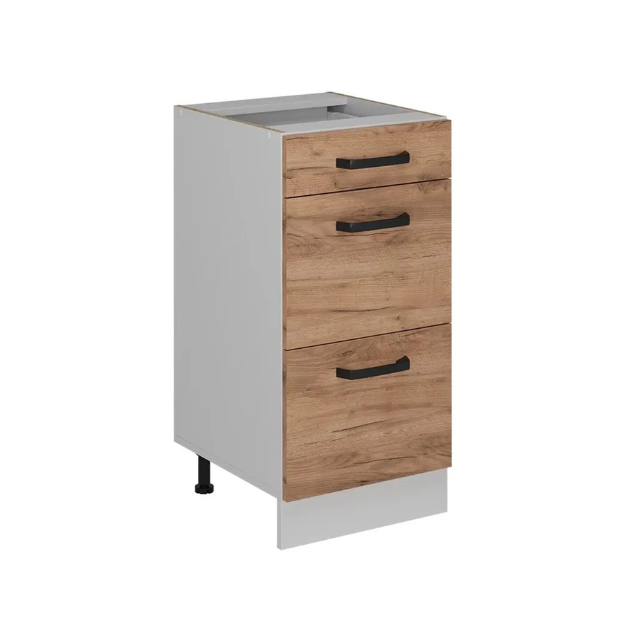 Vicco Küchenunterschrank R-Line Goldkraft Eiche mit weißem Korpus, Breite: 40 cm, Höhe: 81,6 cm, Tiefe: 46 cm - Bild 2