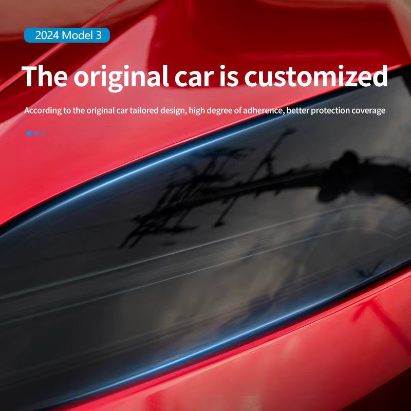 Carbon-Scheinwerferschutzfolie für Tesla Model Y Highland 2025 aus TPU in Transparent Rauchschwarz - Bild 2