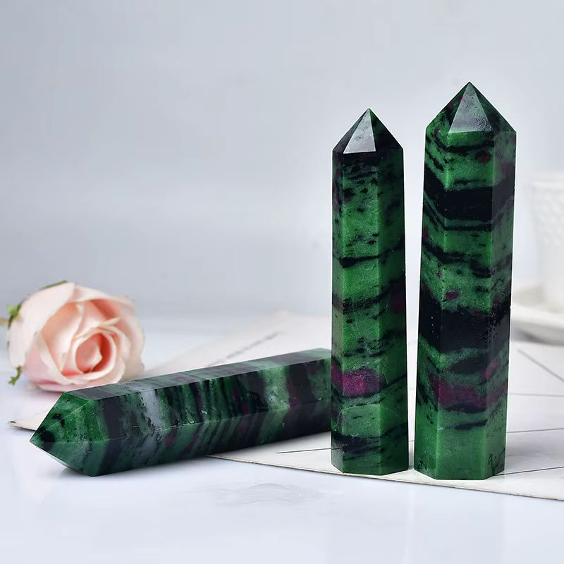 RYCRYSTAL Epidot Kristall Obelisk in Grün, natürlicher Heilstein als Deko-Ornament für deine Wohnkultur, Höhe: 11 bis 13 cm - Bild 4