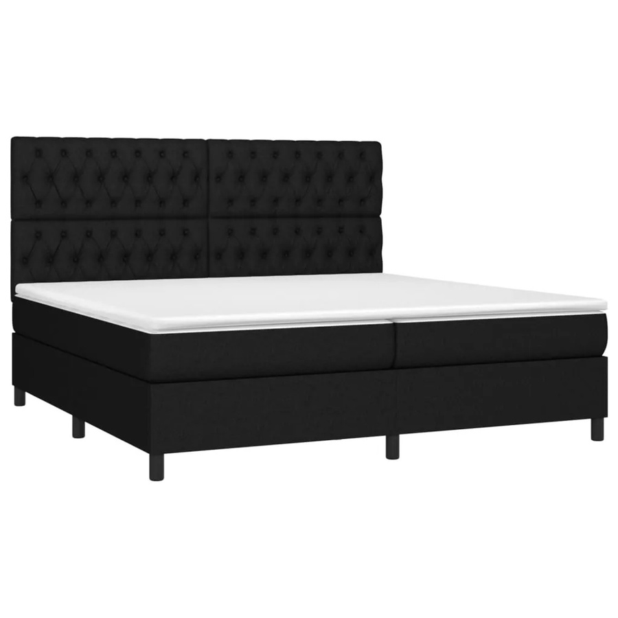 vidaXL Boxspringbett mit Matratze und LED-Beleuchtung in Schwarz, B/T/H: 200 x 128 x 203 cm - Bild 2