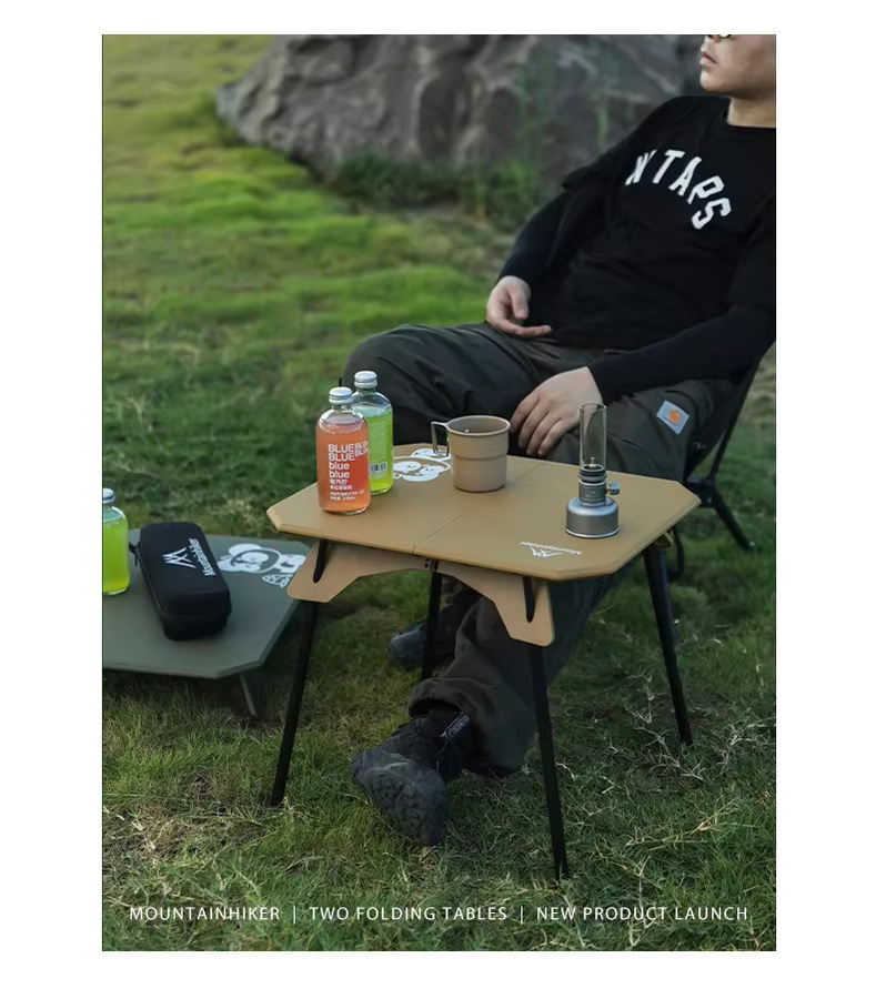 Mountainhiker Multifunktionaler klappbarer Campingtisch in Schwarz und Grün für Outdoor, Wandern und Angeln - Bild 4