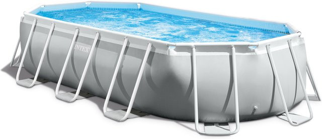 Intex Prism Oval Pool Set in Hellgrau, B/L/H: 274 x 503 x 122 cm - Bild 1