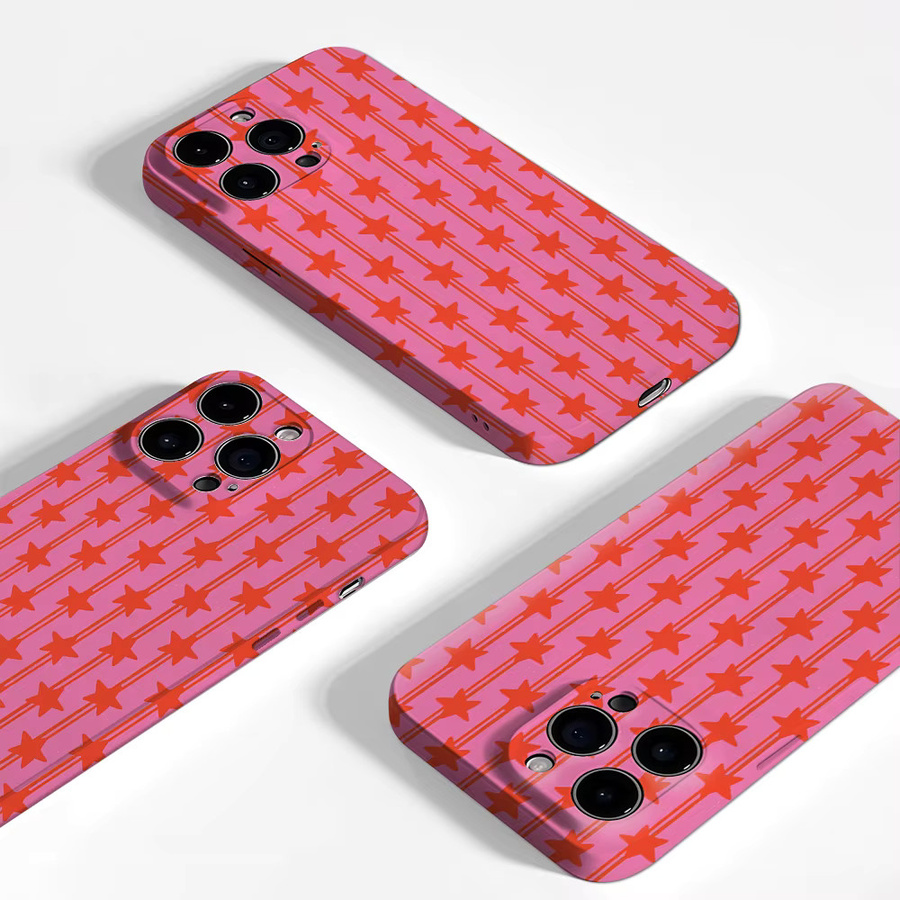 Potdemiel Pink Star Magnetische Handyhülle für iPhone 17 16 15 14 13 Pro Max Plus, Robuste Einzel- und Doppelschicht-Schutzhülle in Pink - Bild 3