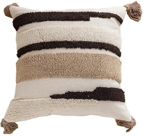 JMG Clothing Kissenbezug im nordischen Retro-Stil aus Samt und Baumwolle, Beige, B/H: 45 x 45 cm - Bild 1