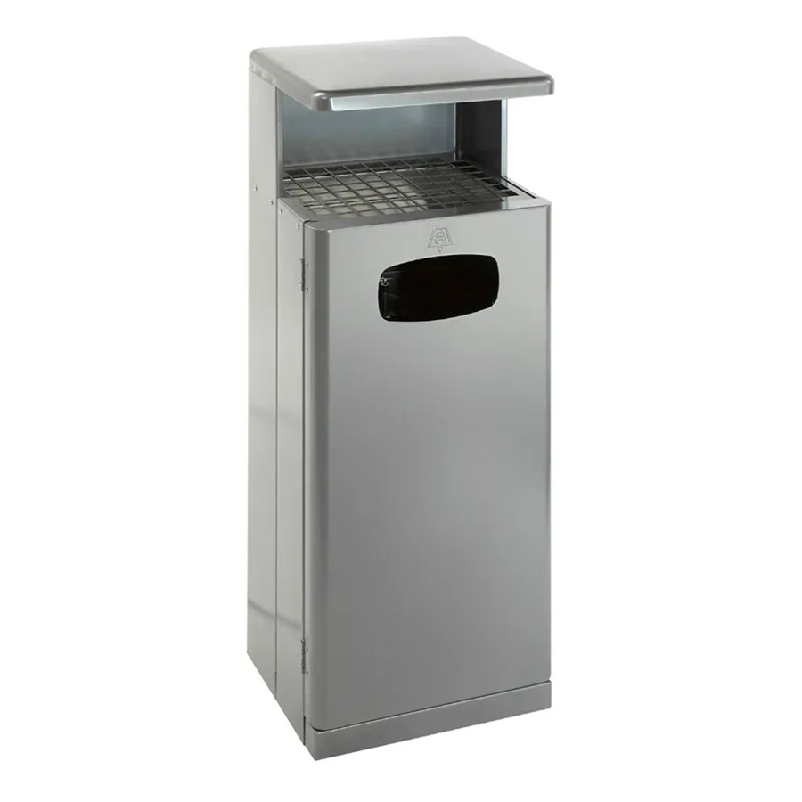 PROREGAL Kombischer für den Außenbereich mit Dach aus Aluminium in Grau, H x B x T: 103 x 40 x 34,5 cm - Bild 2