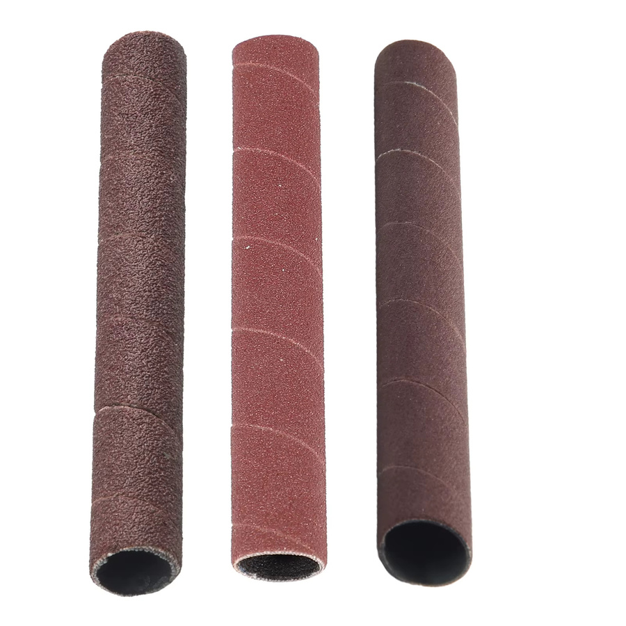 DAZZLEEX Schleiftrommelhülsen für Schleifpapier 4,5 Zoll in den Körnungen 80, 150, 240 für Vibrationsspindeln und Polierwerkzeuge, Braun - Bild 2