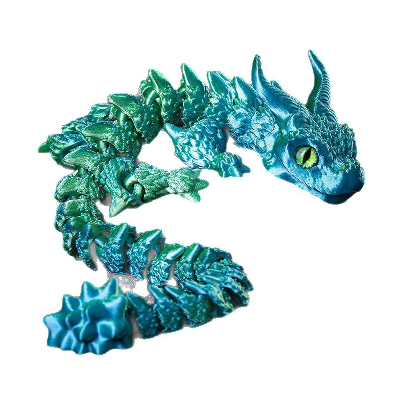 RBXC Drache Figur Ornament mit doppeltem Horn in Schwarz und Rot, 3D-Druck, Höhe: 23,5 cm - Bild 2