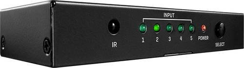 Lindy 5 Port HDMI 2.0 18G Switch mit Fernbedienung für 4K UHD in Schwarz - Bild 1