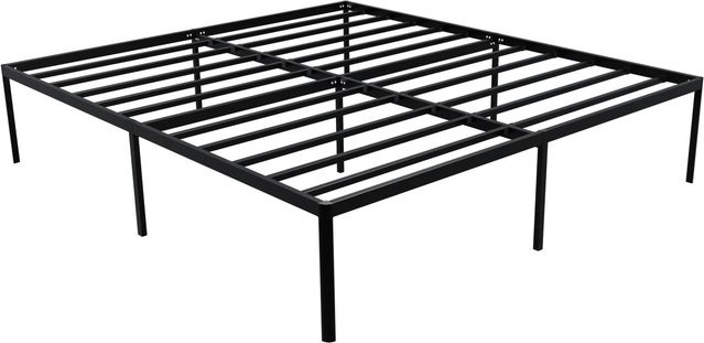 DELUKE Metallbett RUKIM Doppelbett aus Stahl in Schwarz, B/T/H: 200 x 200 x 41 cm - Bild 1