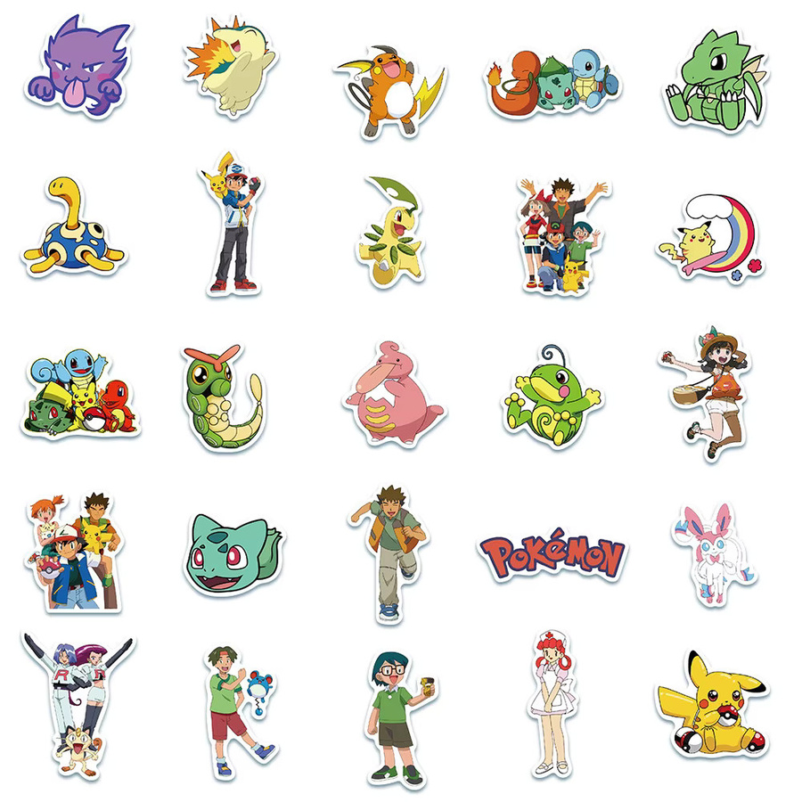 TAKARA TOMY Pokémon Aufkleber, Pikachu, Bunt, 10-teiliges Set - Bild 3