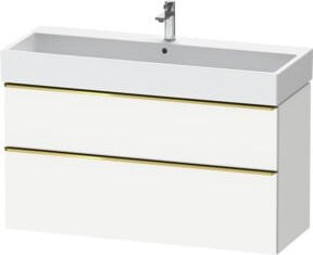 Duravit Waschtischunterschrank D-Neo in Weiß Hochglanz, Wandhängend, B/T/H: 118,4 x 44,2 x 62,5 cm - Bild 1