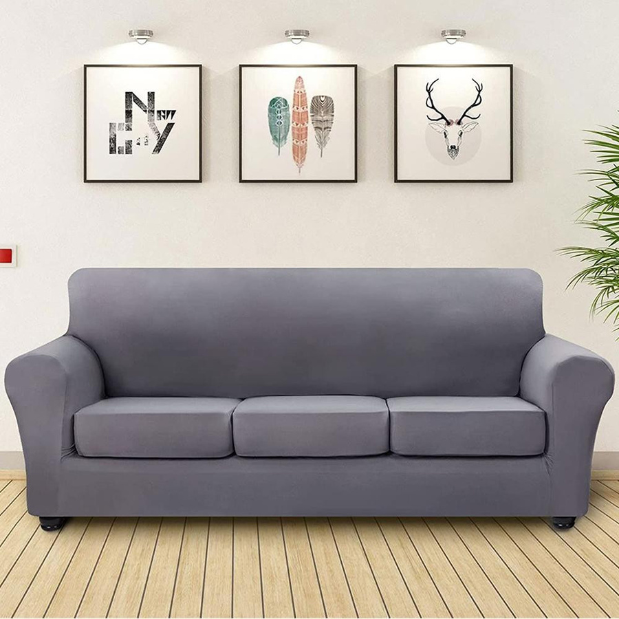 BRHUIXUE Stretch-Sofa-Schonbezug aus Polyester in Rot, elastischer und rutschfester Sofabezug für das Wohnzimmer, waschbar - Bild 4