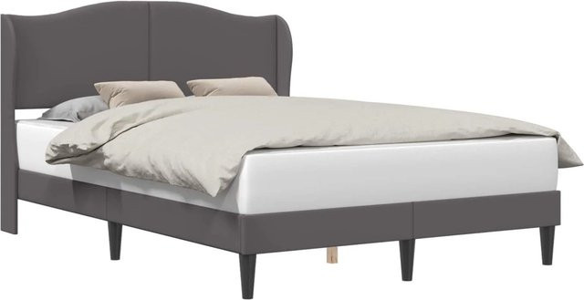 vidaXL Bettrahmen mit Kopfteil in Grau aus Kunstleder, B/T/H: 164 x 160 x 202 cm - Bild 1