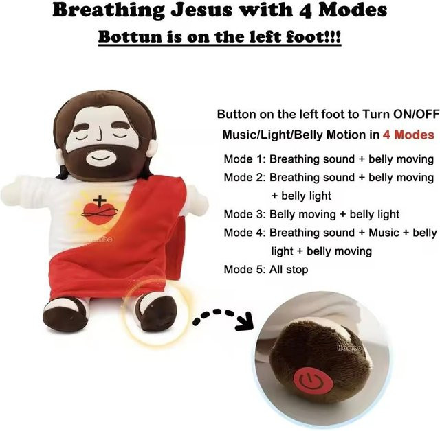 Yiran toy 1 Jesus Spielzeugpuppe, mit Musik und Atemgeräuschen, ab 14 Jahren - Bild 1