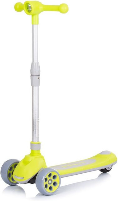 Chipolino Kinderroller Orbit mit LED-Rädern, höhenverstellbarem Lenker und Bremse, klappbar, grün - Bild 1