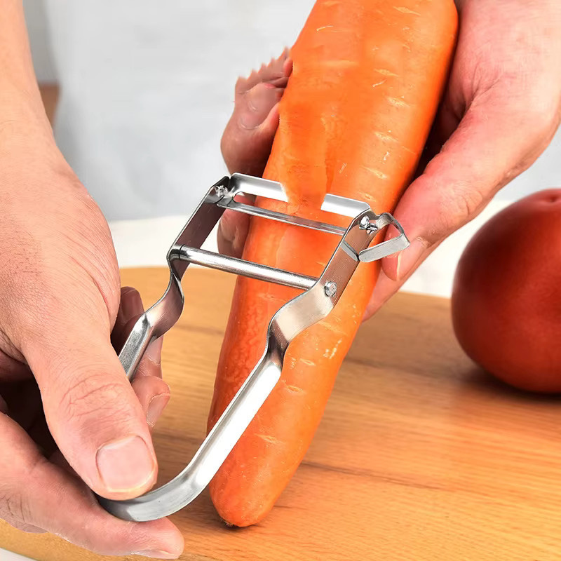 Multifunktions-Gemüseschäler aus Edelstahl von XINCHEN in Silber für Obst, Gemüse und Kartoffeln - Bild 2