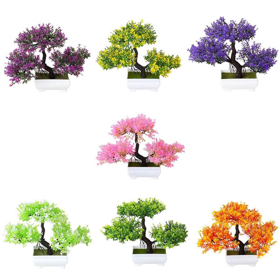 Uflower Künstlicher Bonsai im Topf als Dekoration für Tisch und Raum, Multicolor - Bild 2