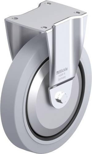 Blickle Stahlblech-Bockrolle BH-POEV 250K-SG-FA in Schwarz-Grau mit 250 mm Rad-Durchmesser und 600 kg Tragfähigkeit - Bild 1