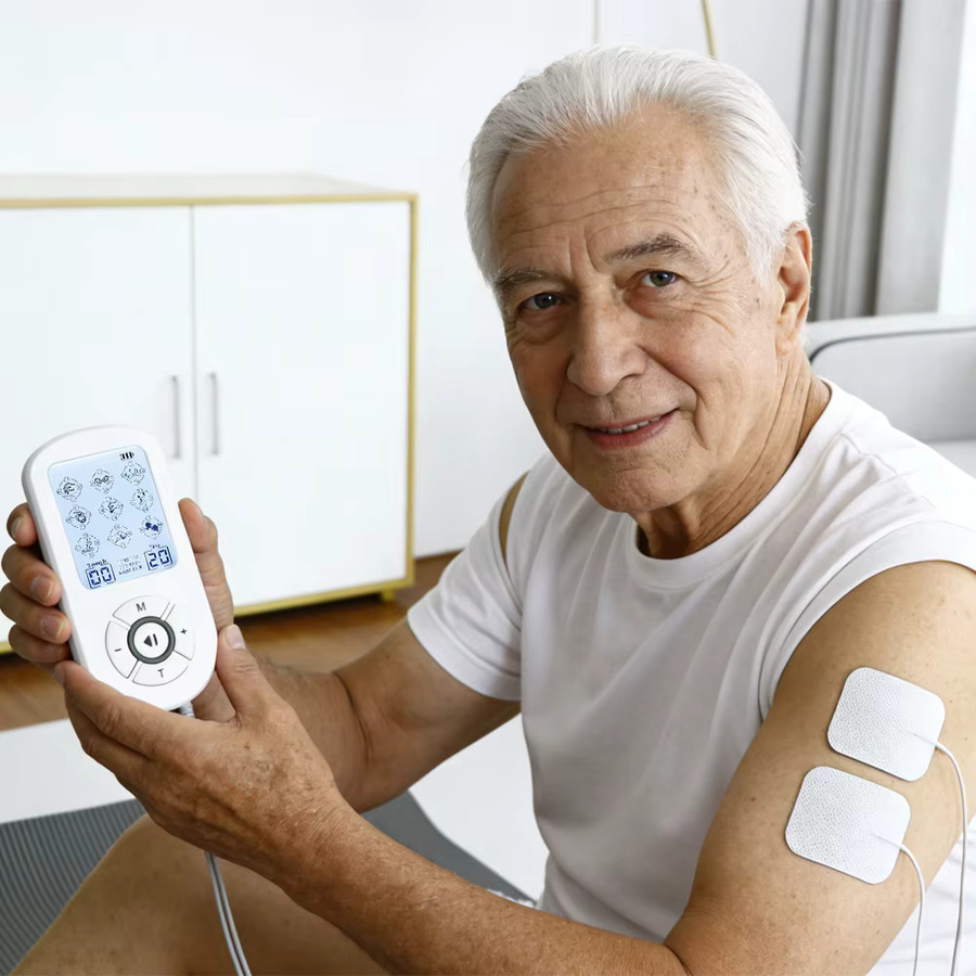 Raiuleko EMS Elektrischer Muskelstimulator, 2-in-1 TENS-Gerät, Weiß, Unisex - Bild 2