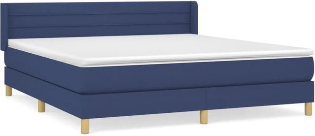vidaXL Boxspringbett Hybrid mit Matratze und Taschenfederkern in Blau, B/T/H: 160 x 200 x 78 cm - Bild 1