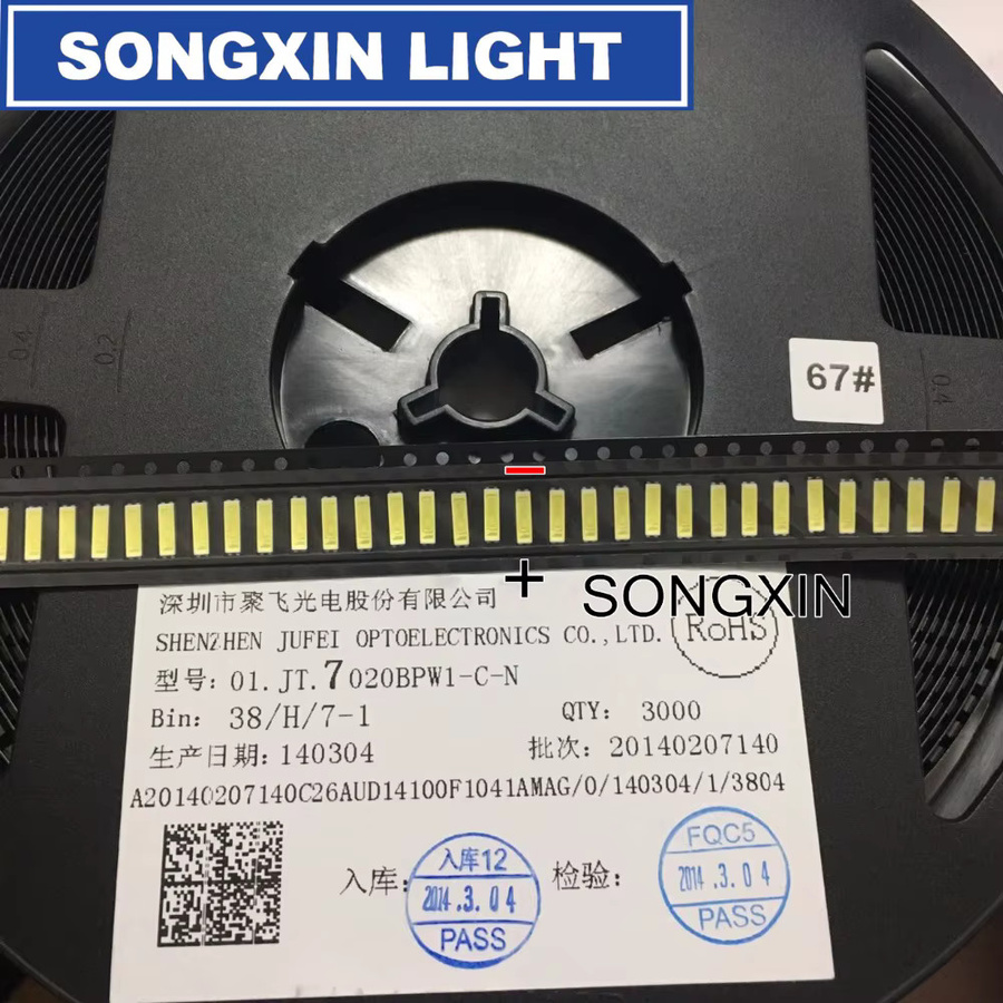 50 Stück Jufei LED 7020 Lichtperlen für LCD TV Hintergrundbeleuchtung, Kühlweiß, 0,5 W, 3 V, 54 lm - Bild 3