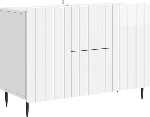 vidaXL Sideboard modern in Hochglanz Weiß aus Holzwerkstoff, B/T/H: 89 x 34,5 x 62 cm - Bild 1