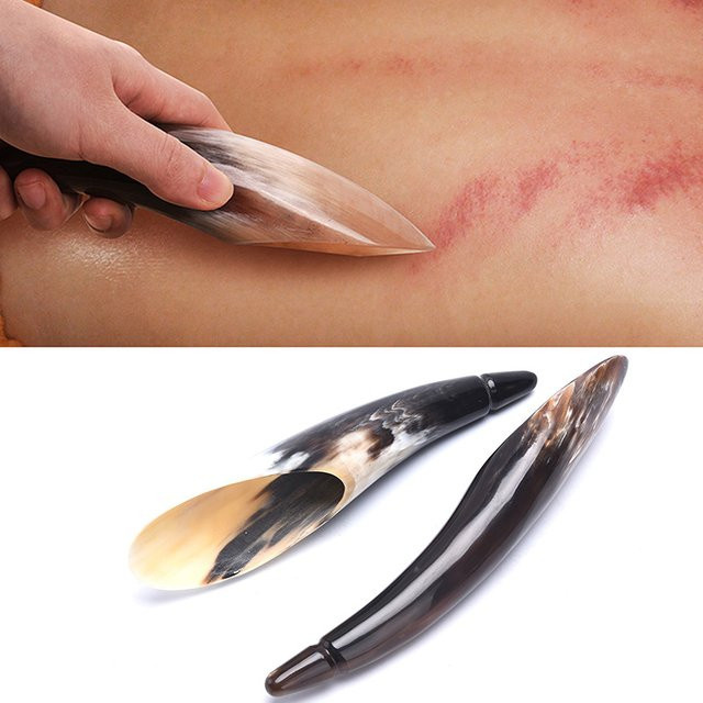 HNKMP Gua Sha Massage Tool aus Büffelhorn, Unisex - Bild 1