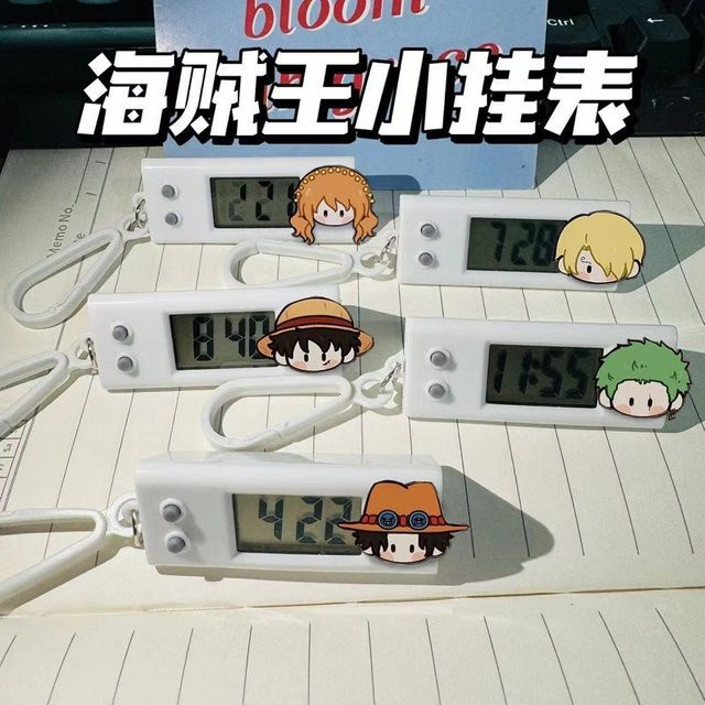 Bandai One Piece Chibi Anime Digitale Quartz-Taschenuhr und Wanduhr in Weiß - Bild 1