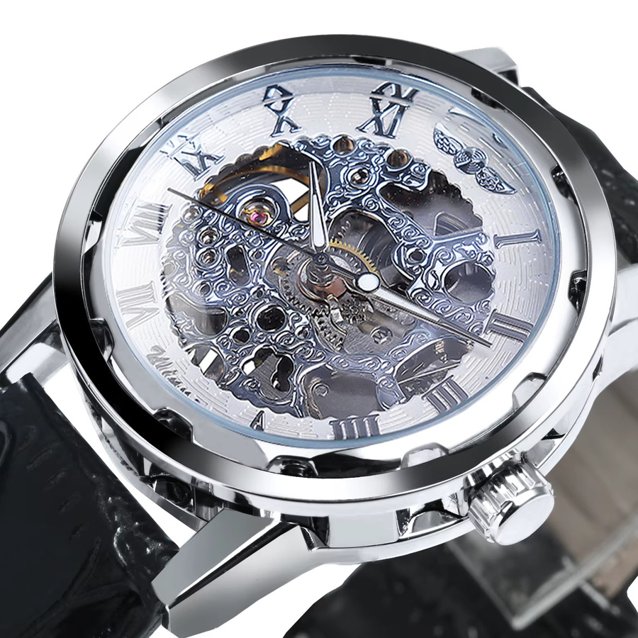 WINNER Armbanduhr, Automatik, Skelett, Lederarmband, Herren - Bild 2