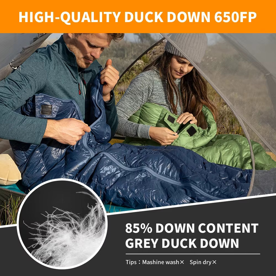 Naturehike Ultraleichter Entendaunen-Schlafsack CWM400 CW295 Blau für Erwachsene - Bild 2