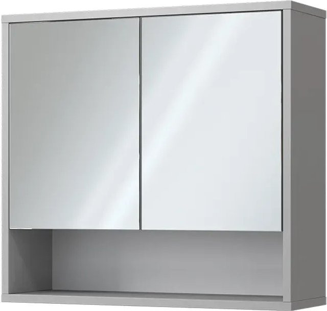 Vicco Badspiegelschrank Eliza Grau B: 70 cm, H: 65 cm mit 2 Türen und Ablage - Bild 2