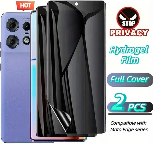 2er-Pack Privatsphäre Hydrogel-Displayschutzfolie für Motorola Moto E14 G56 G24 G04S G06 G05 E15 G15 transparent - Bild 1
