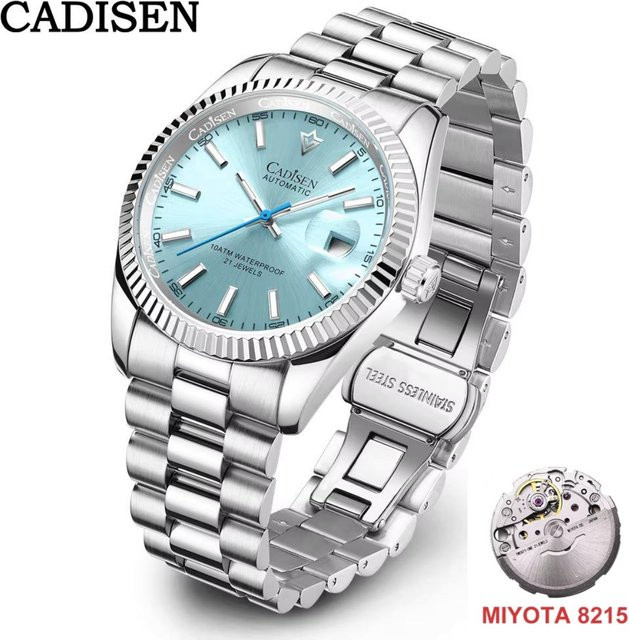 CADISEN Armbanduhr Automatik, Edelstahl, Saphirglas, Blau, Herren - Bild 1