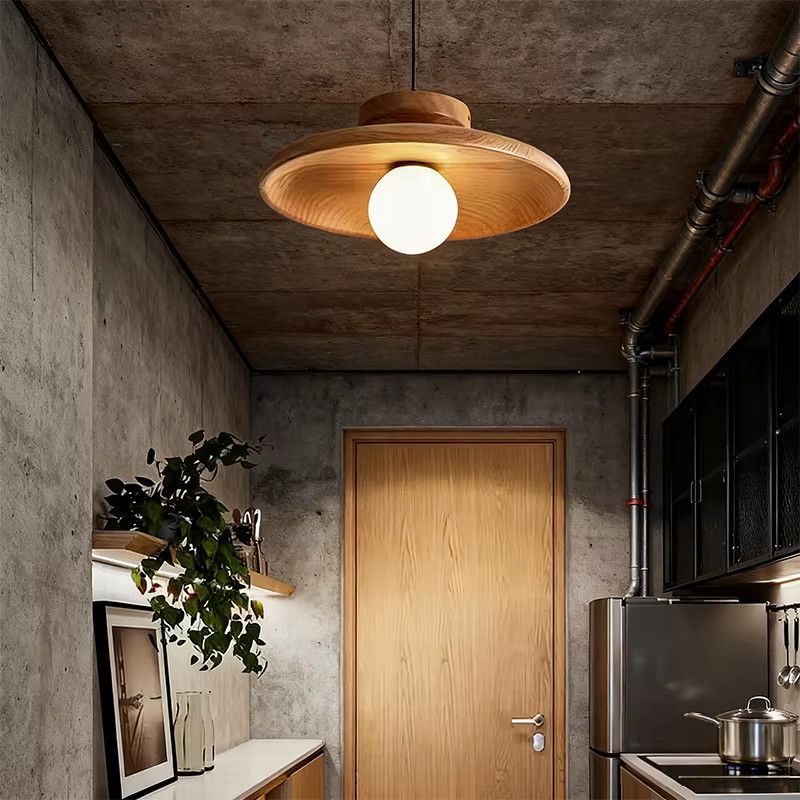LINCCW Moderne Holz Deckenleuchte in Walnussholz für Flur, Balkon und Schlafzimmer - Bild 4