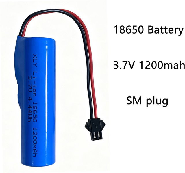 YTBNA Wiederaufladbare Lithium-Batterie 3,7V 18650 mit 1200mAh und SM-Stecker in Blau für Spielzeugautos und elektrische Spielzeuge - Bild 1