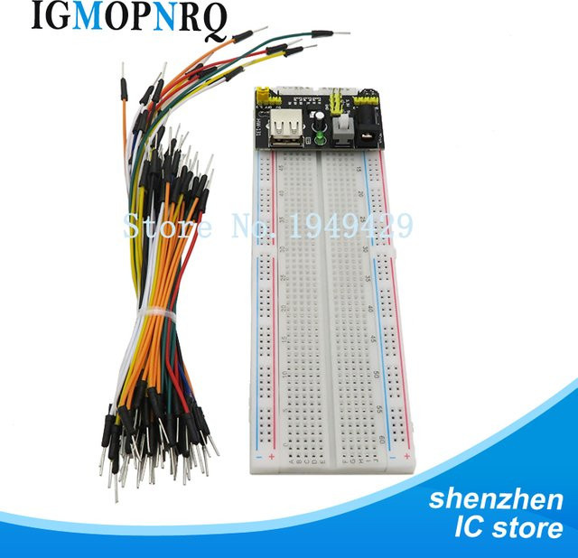 MB-102 Power Test Board Modul Prototyping Kit mit 830 Punkten und 65 flexiblen Jumper-Kabeln in Weiß - Bild 1