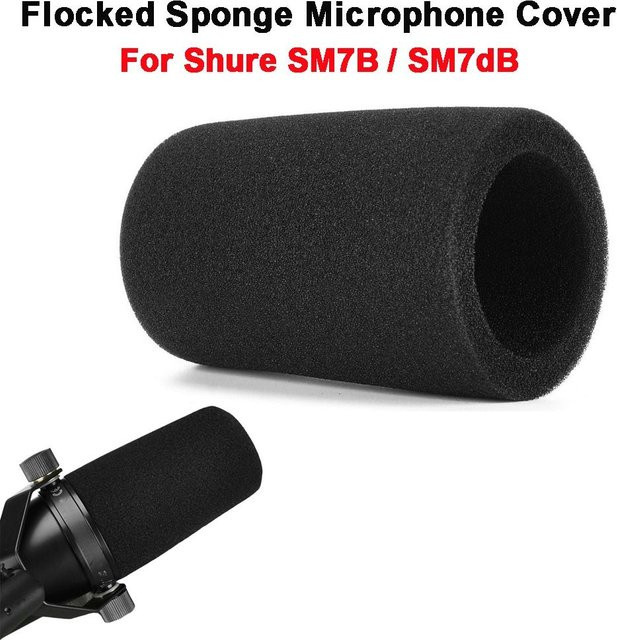 Shure Ersatz-Mikrofon-Windschutz aus beflocktem Schaumstoff in Schwarz für SM7B und SM7dB - Bild 1