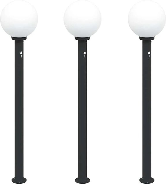 vidaXL Pollerleuchten Set 3 Stück Schwarz mit Bewegungssensor, IP44, Höhe: 120 cm - Bild 1