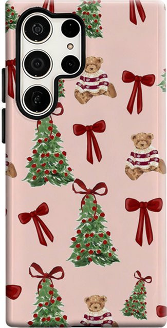 Samsung Handyhülle mit glänzender doppellagiger Rückseite und Teddy-Weihnachtsmuster für Galaxy S25 Ultra, S24 und S23 Ultra Plus - Bild 1