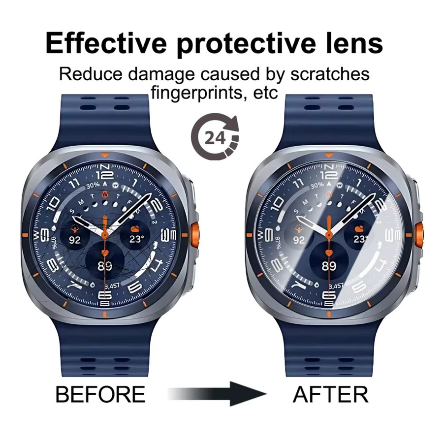 Gehärtete Glasfolie für Samsung Galaxy Watch 8 Classic 46 mm und Ultra/8/7/6/5/4 44/40 mm, transparent - Bild 2