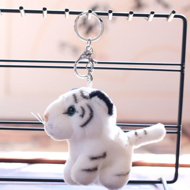 BC Pet Supplies Mini-Tiger-Plüsch-Anhänger, Plüschtier, weiß, ab 4 Jahre - Bild 1