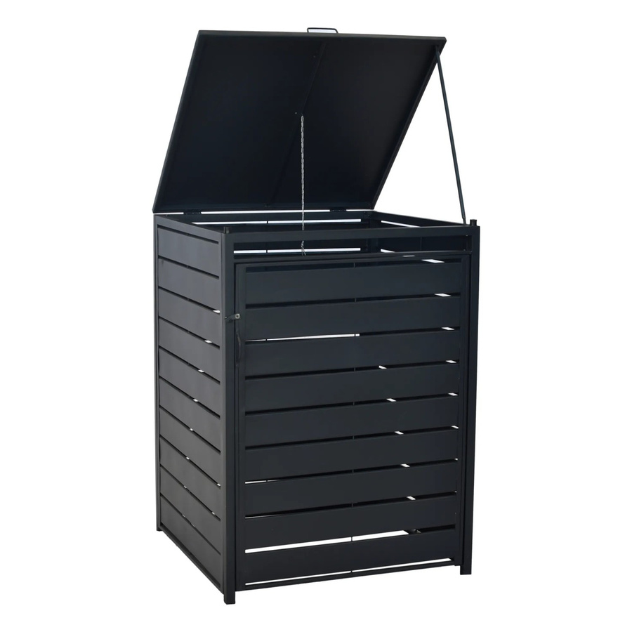 Merxx Mülltonnenbox Basis Groß aus Aluminium und Stahl in Grau, B/T/H: 76 x 76 x 126 cm - Bild 2