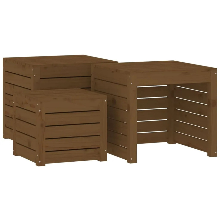 vidaXL 3-tlg. Gartenbox-Set aus Kiefer Massivholz in Honigbraun - Bild 2