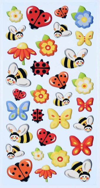 HobbyFun SoftySticker Marienkäfer, Bienen und Schmetterlinge - Bild 1