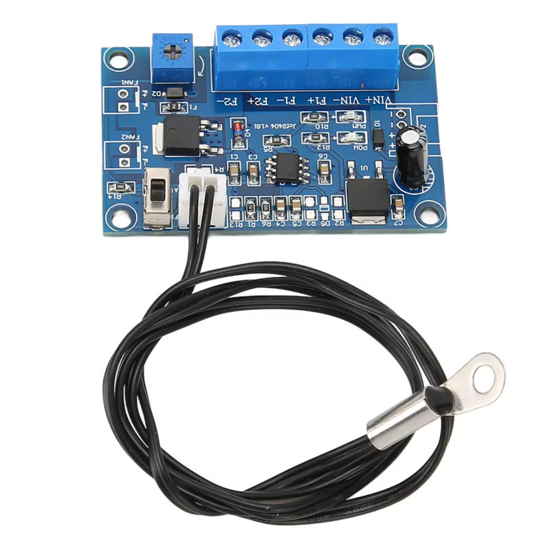 PWM-Lüftergeschwindigkeitsregler für 12 V/24 V mit 19,7 Zoll Kabel, einstellbarer oder fester Modus für 2, 3 oder 4-Draht-PC-Lüfter, Blau - Bild 5