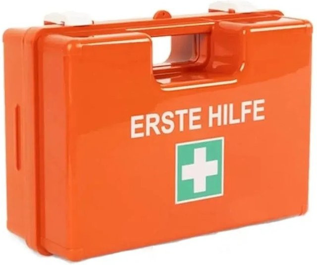 KARAT Erste-Hilfe-Koffer Klein DIN 13157 für Kleinbetriebe, Orange, Wandmontage - Bild 1